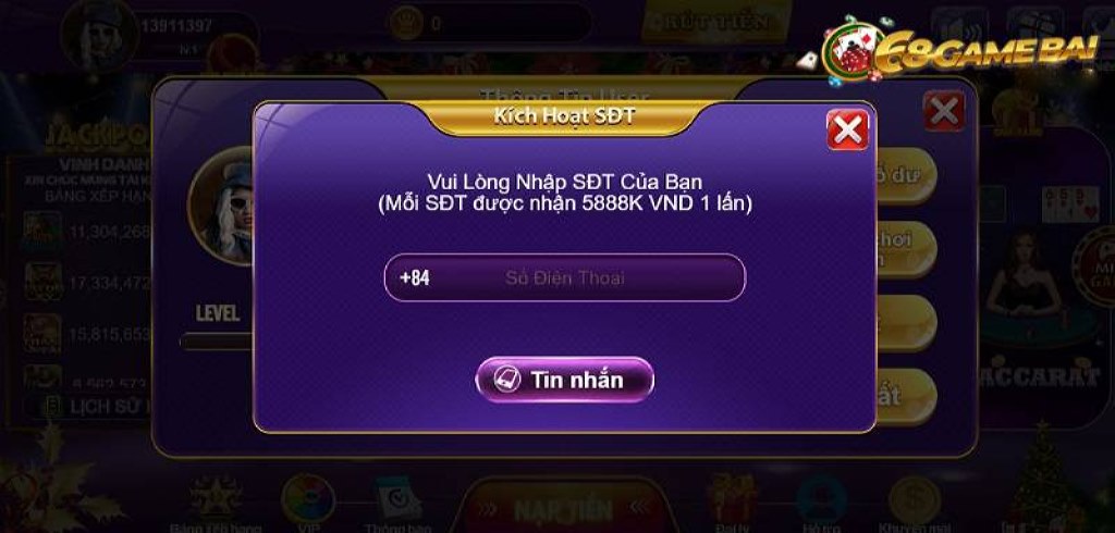 Mỗi thành viên của ứng dụng game bài chỉ được tạo duy nhất 1 tài khoản game